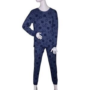 Harry Potter Pajama Set Size XS Blue Monogrammed Print All Over Crewneck
